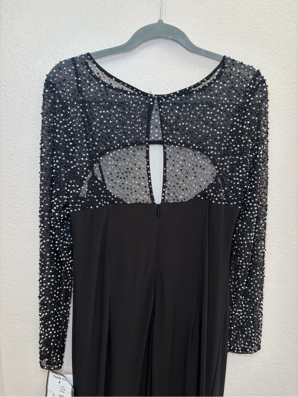 NWT Betsy & Adam Womens
Black Beaded Embellished
Cutout Long Sleeve Gown Sz 14 P - Picture 11 of 14